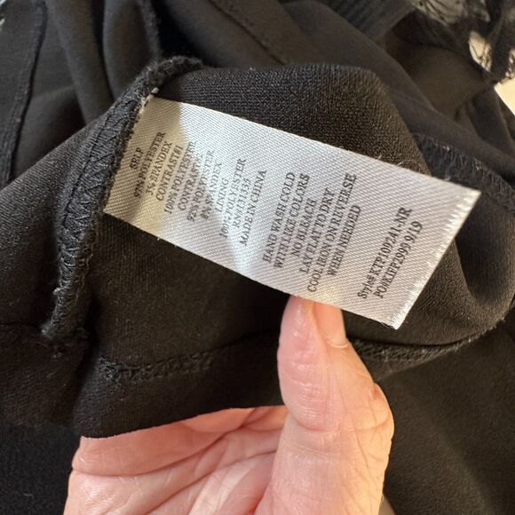 Socialite Black Square Neck Sheer Polka Dot Mesh Balloon Sleeve Crop Top M - Picture 9 of 12